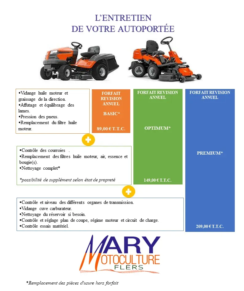 Forfait entretien autoportée