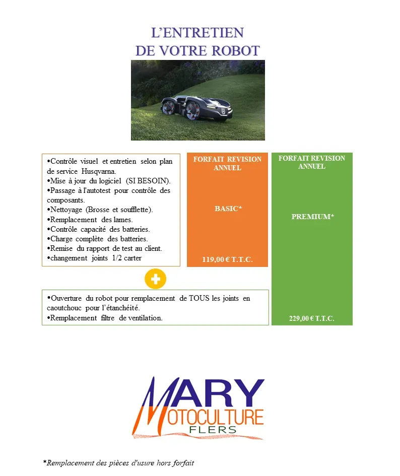 Forfait entretien robot